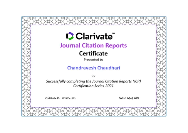 Clarivate Journal Citation Reports Workshop