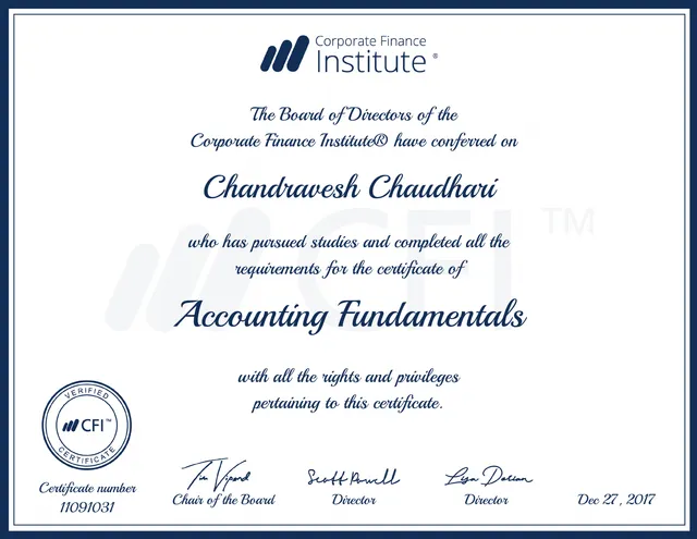 Accounting Fundamentals (CFI)