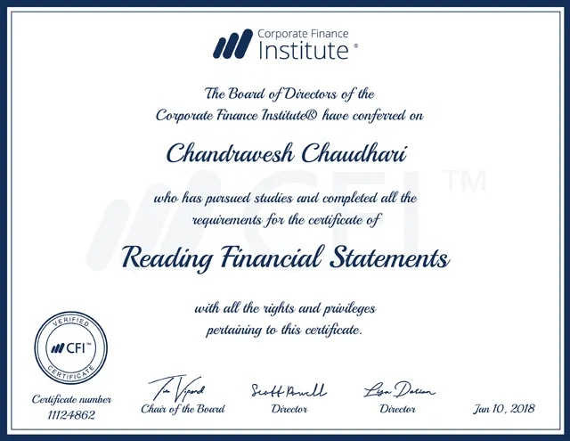 Reading Financial Statements (CFI)