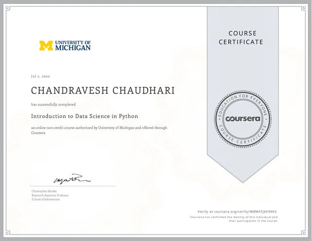 Introduction to Data Science in Python (University of Michigan)
